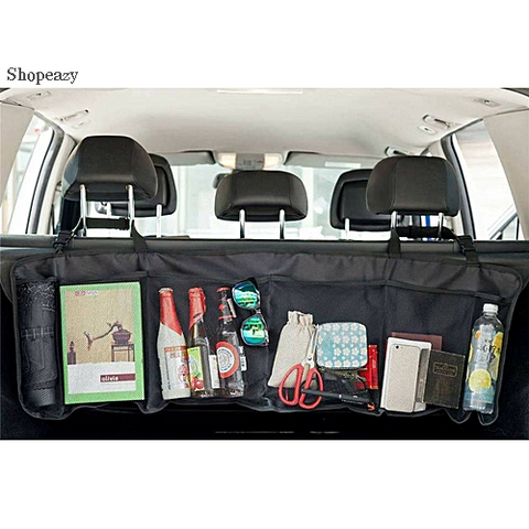 Auto Car Seat Back Tidy Organizer Holder Storage Bags Multi-pocket Hanging Black