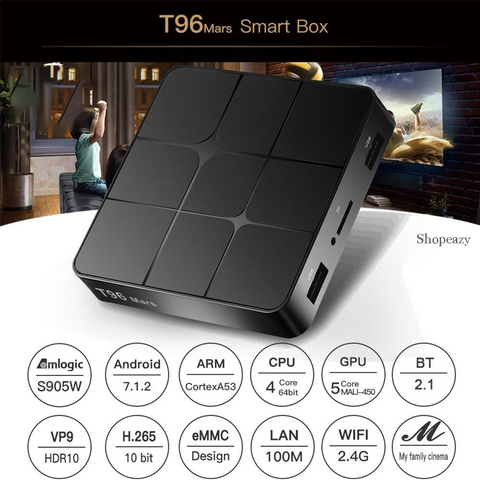 T96 mars S905w 2GB 16GB Android 7.1 TV Box -2.4GHz