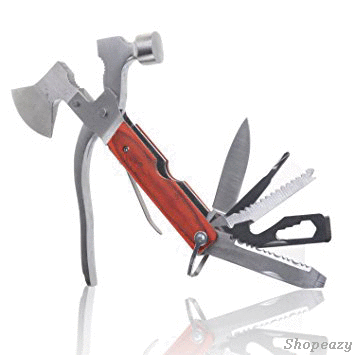 8 in 1 multi-function stainless steel hammer wrench pliers saw blade knife tools set