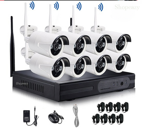 8CH Wireless Wifi 960P CCTV System 8 Channel NVR + 8PCS IP Camera