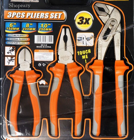 3 pcs pliers, water pump pliers, universal, cutting for copper wire, aluminum alloy, steel wire