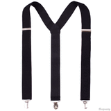 Mens Suspenders Wide Adjustable and Elastic Braces Y Shape with Clips