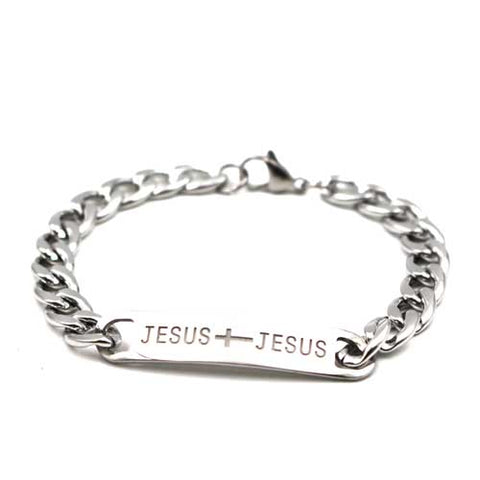 Men's Vintage Stainless Steel Bracelet Style-Jesus Letter