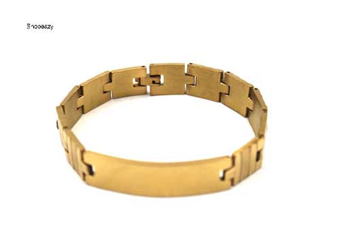 Personalized Stainless Steel Classic Stainless Steel ID Bracelet for Men-Gold Colour