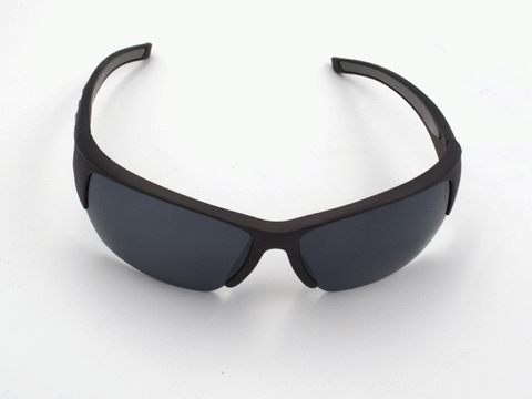 Dark brown wraparound sports sunglasses