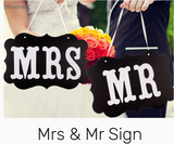 Wedding Sign Set to Hang on Chair and Use as Photo Prop - Available in  in black letters
