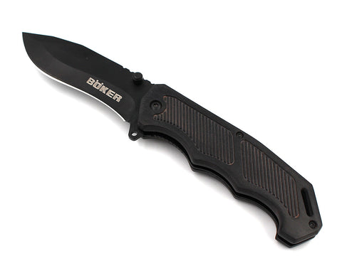 Black steel pocketknife