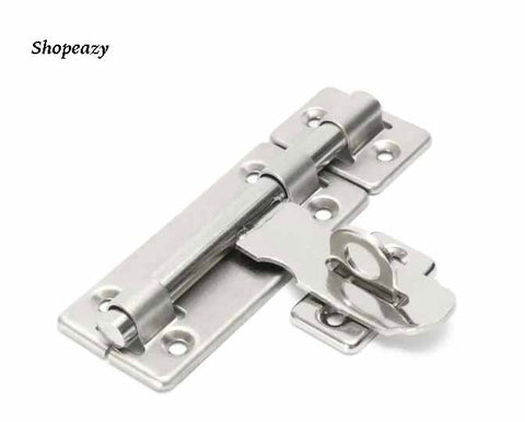 4 Inch Stainless Steel Hardware Door Lock Bolt Latch Padlock Clasp Catch Plate Set