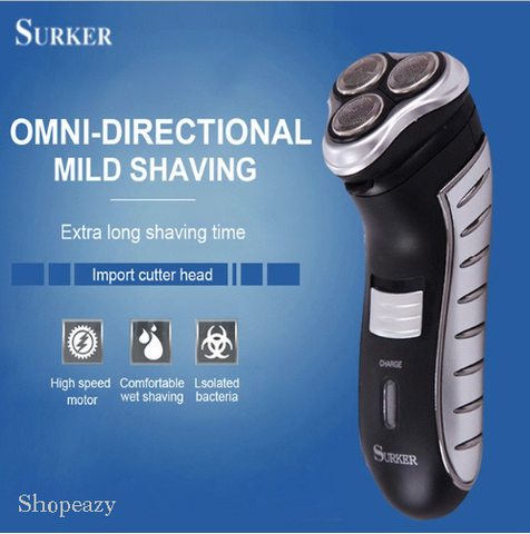 Electric Shaver Trimmer Rechargeable Swivel Floating Trimmer 3 Heads