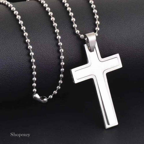 Cross Stainless Steel Pet Dog Tags + 60cm Bead Chains Fashion men pendants Army dog tags
