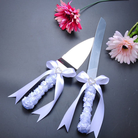 Wedding White Flower Design Cake Knife
