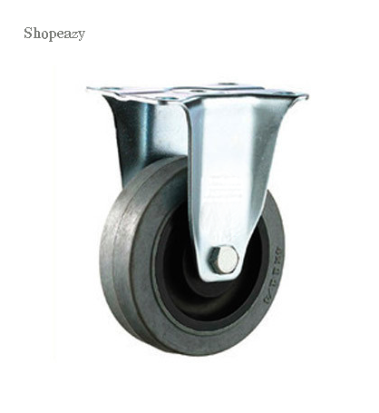 White Single 9.5cm Heavy Duty Polyethylene Rigid Non-Marking Caster Wheel