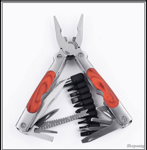 Stainless 14 multifunction camping pliers, outdoor portable folding pliers mini camping tools