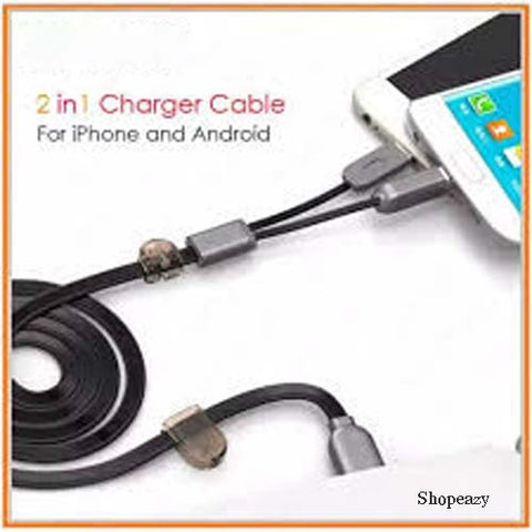 2-in-1 At The Same Time Charging and Data Transfer Magnet Cable ( Micro usb + For iPhone)