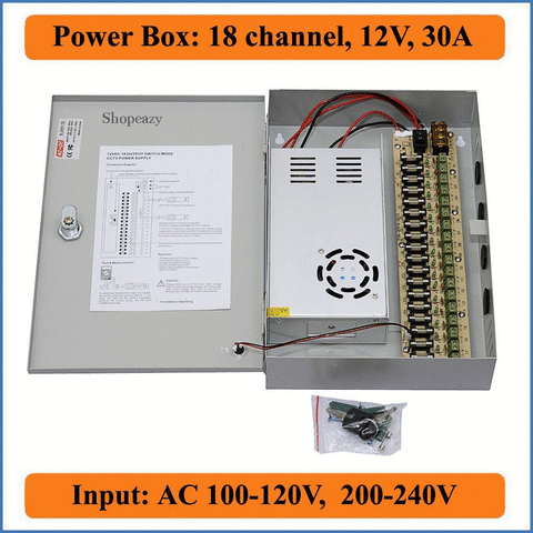 18CH Port 30A CCTV Cameras switching Power Supply Box