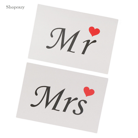 Wedding Sign Set to Hold on as Photo Prop - Available in  in black letters